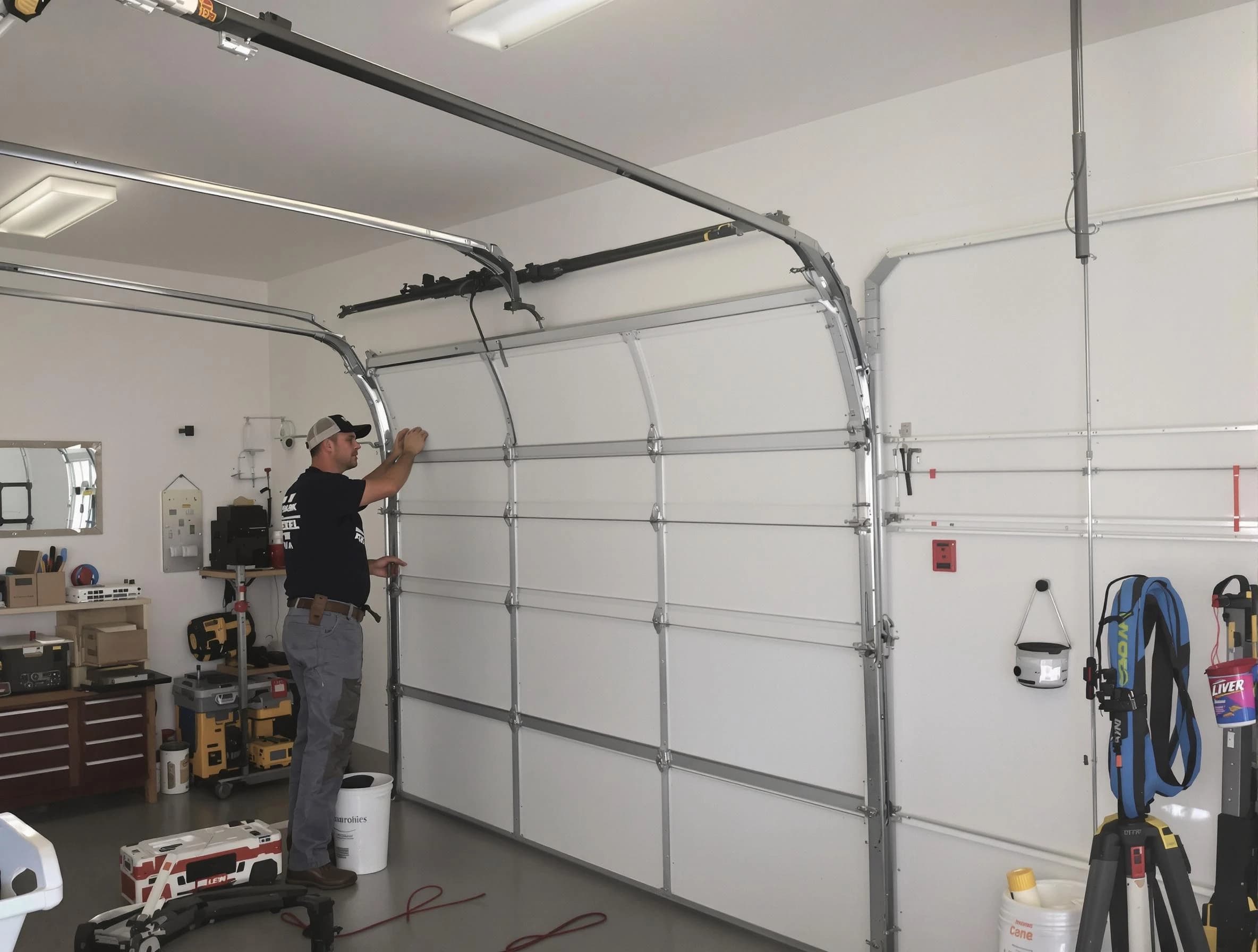 Falmouth Garage Door Repair team installing new garage door in Falmouth