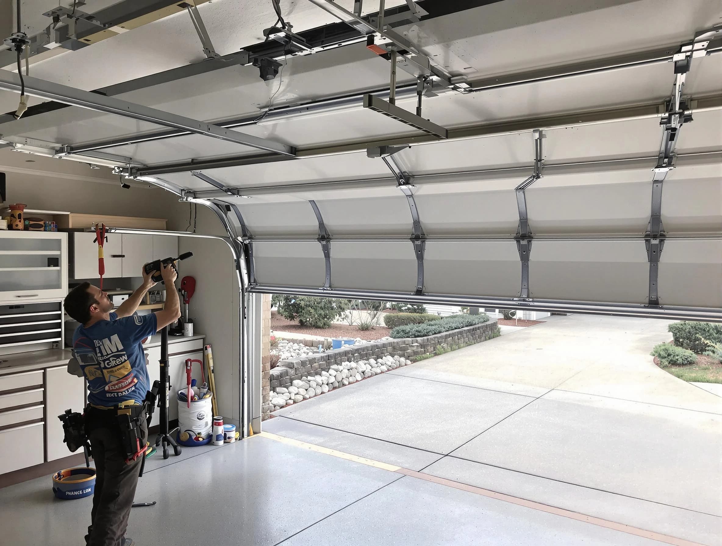 Garage door track repair service by Falmouth Garage Door Repair in Falmouth
