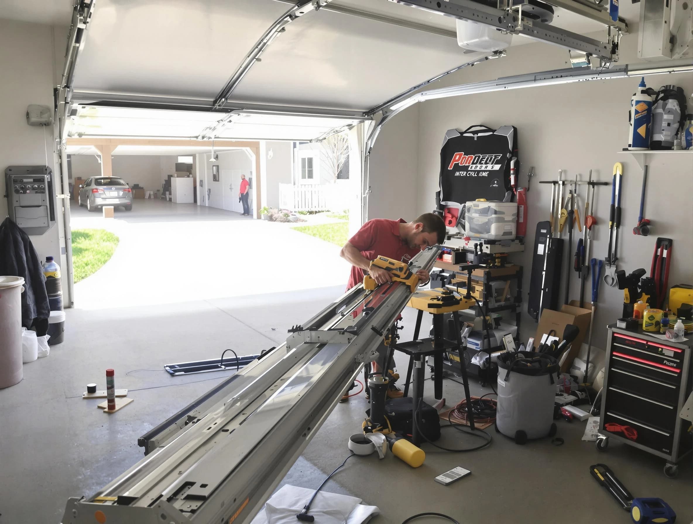 Falmouth Garage Door Repair expert performing track repair in Falmouth