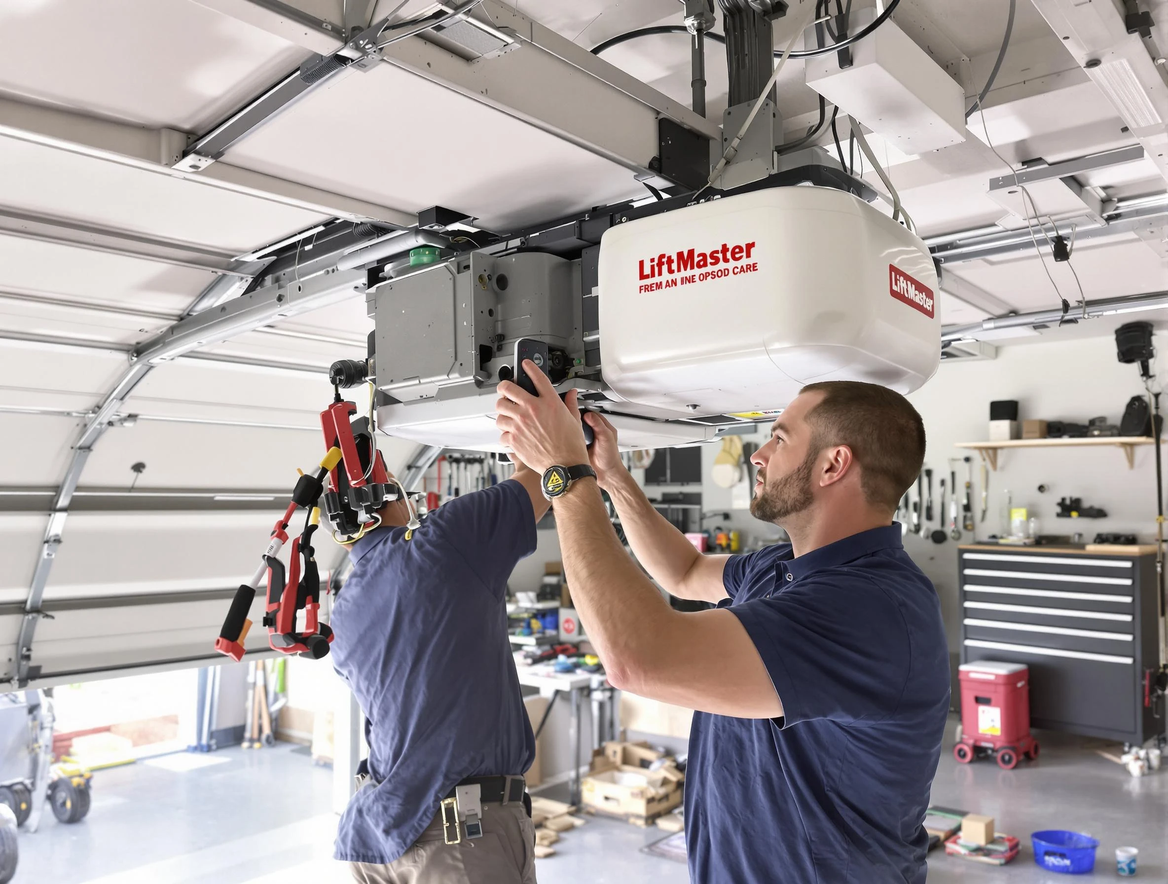 Falmouth Garage Door Repair technician performing advanced diagnostics on garage opener in Falmouth